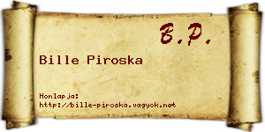 Bille Piroska névjegykártya